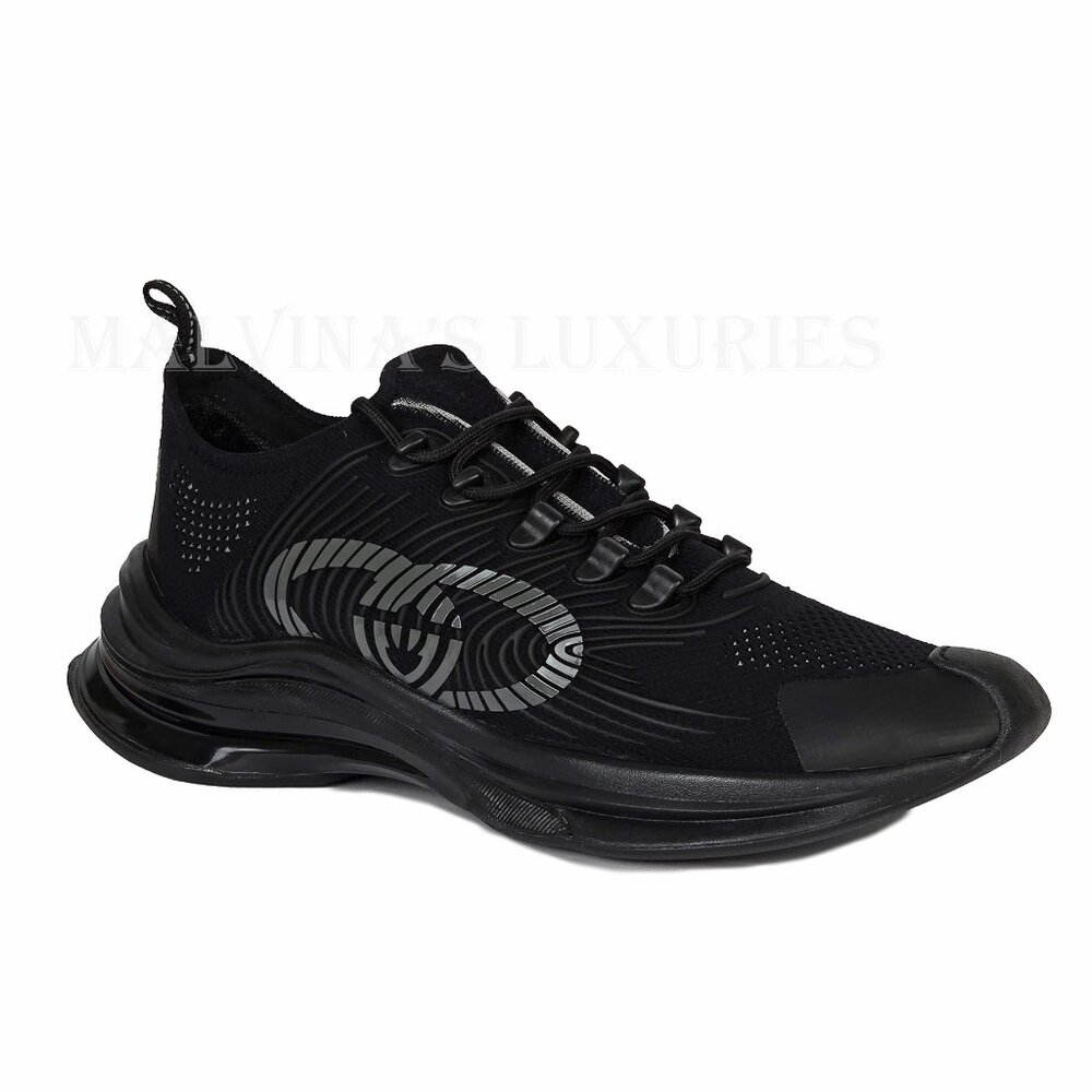 GUCCI SNEAKERS RUN RUBBER TRIMMED MESH SHOES w GG LOGO sz 42 US 12 - Picture 4 of 16